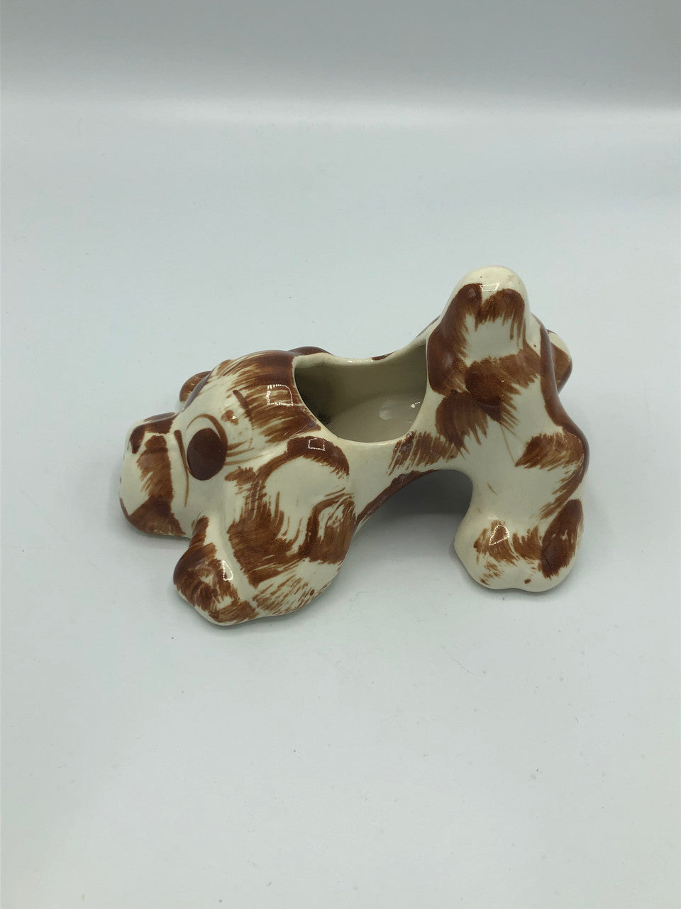 Vintage " N.S. Company" brown puppy planter