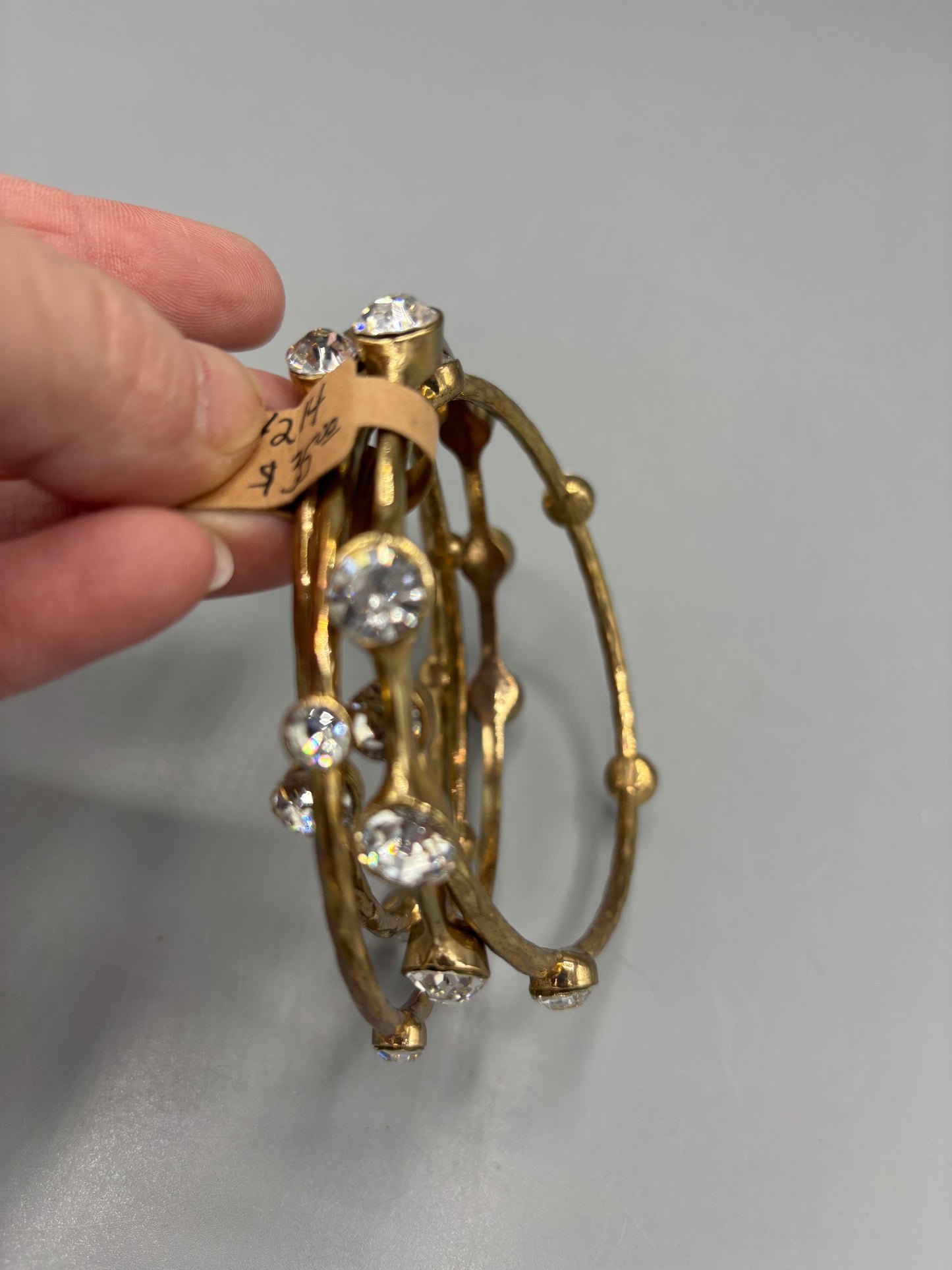 Set 4 gold tone Crystal bracelet