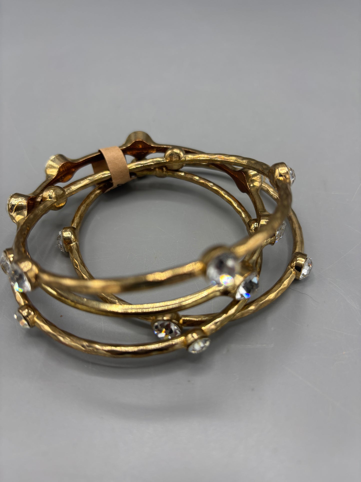 Set 4 gold tone Crystal bracelet