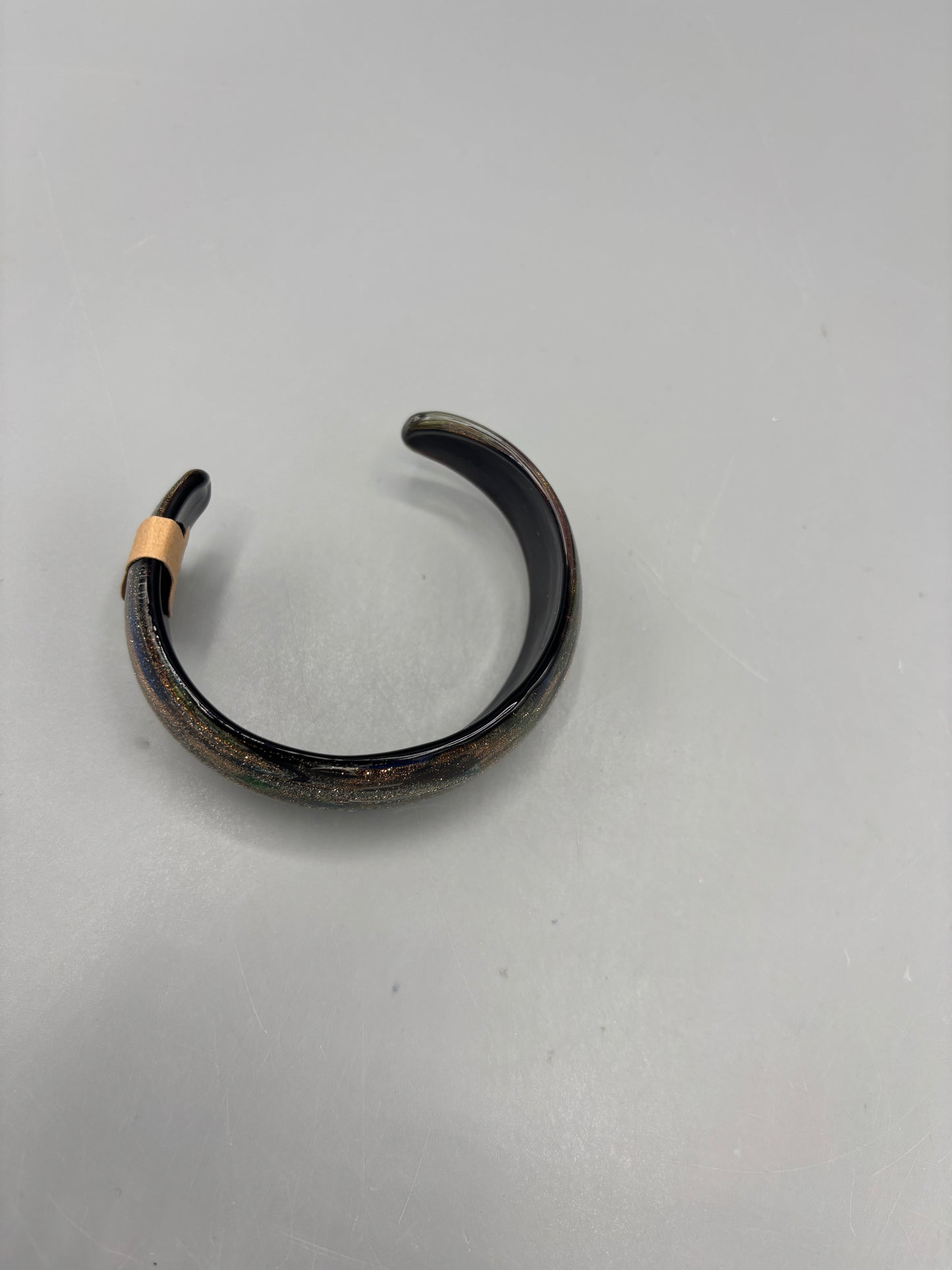 Art glass gold fleck bracelet