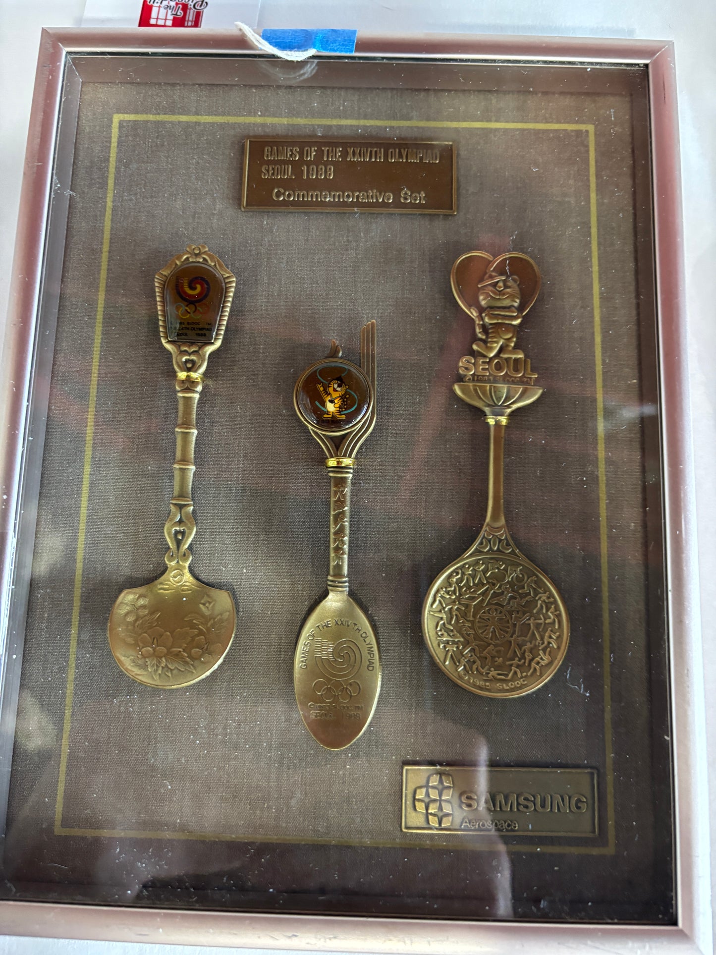 1988 Olympic Seoul S. Korea Antique Brass Spoon set