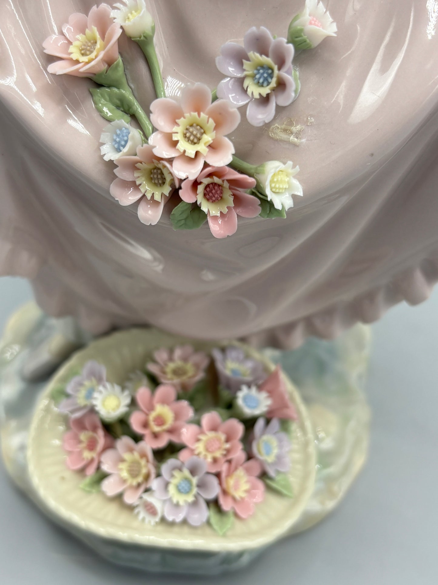 Vintage Lladro flowers in the basket