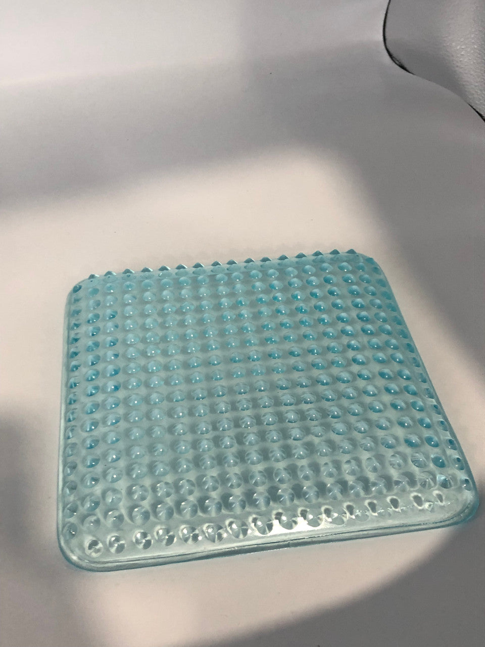Blue Hobnail Square Plate