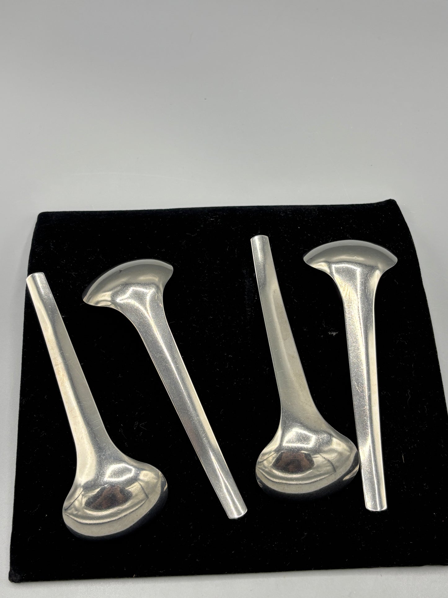 Set 4 Metal soup spoons