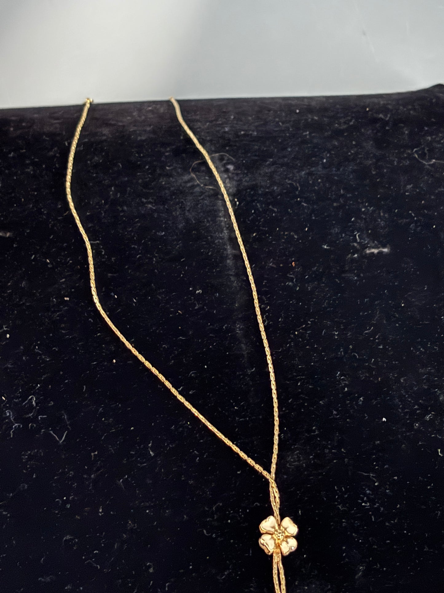 Gold enamel flower necklace