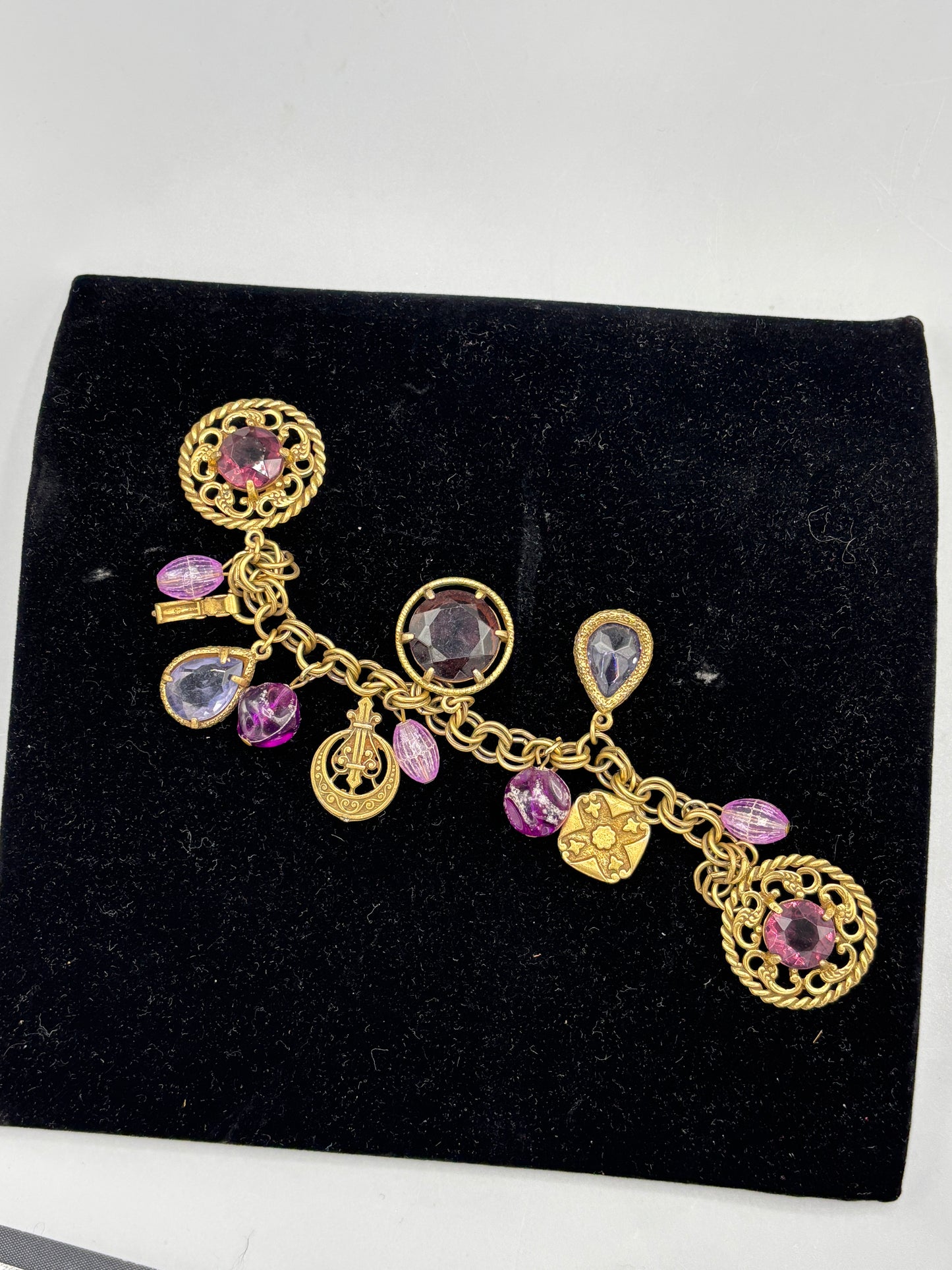 Gold tone purple bracelet