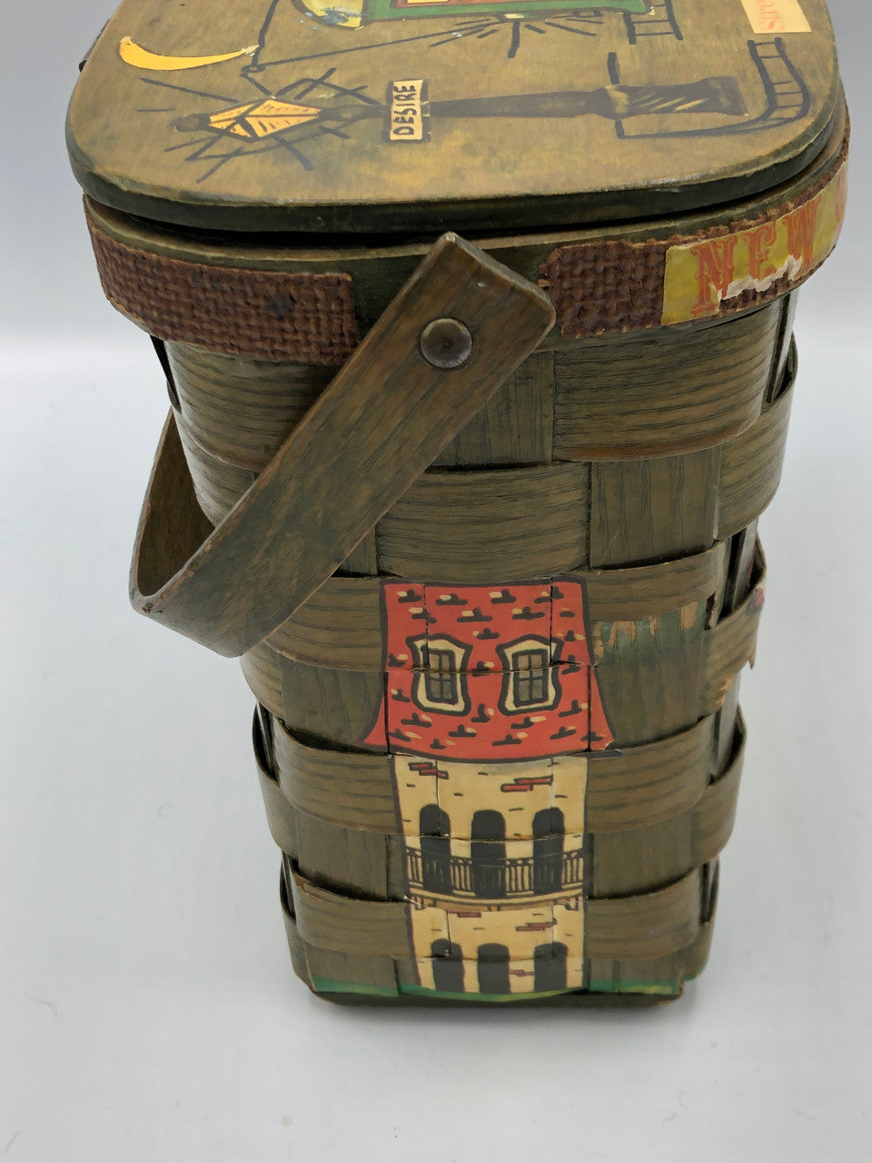 Unique Vintage Wooden Woven Purse