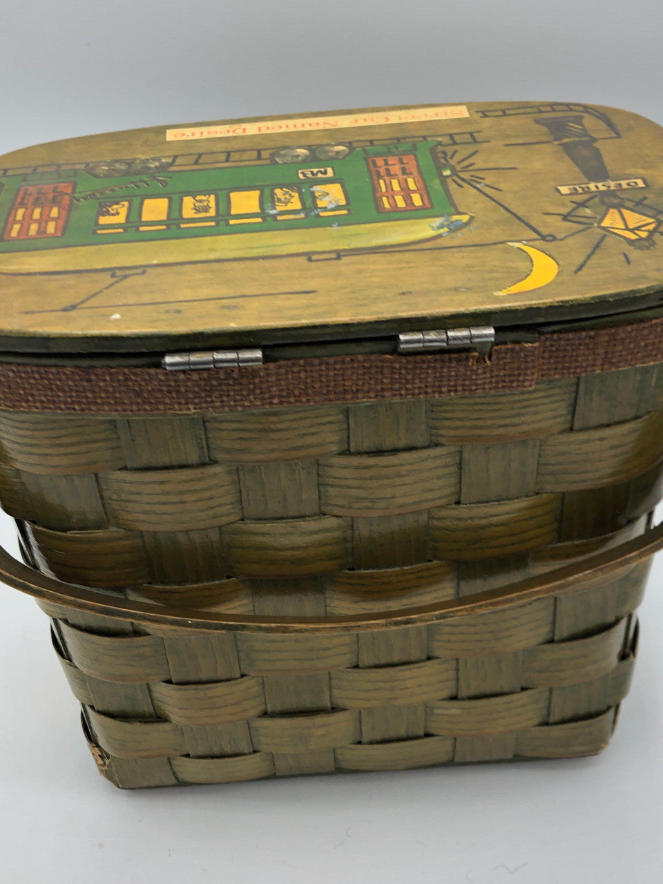 Unique Vintage Wooden Woven Purse