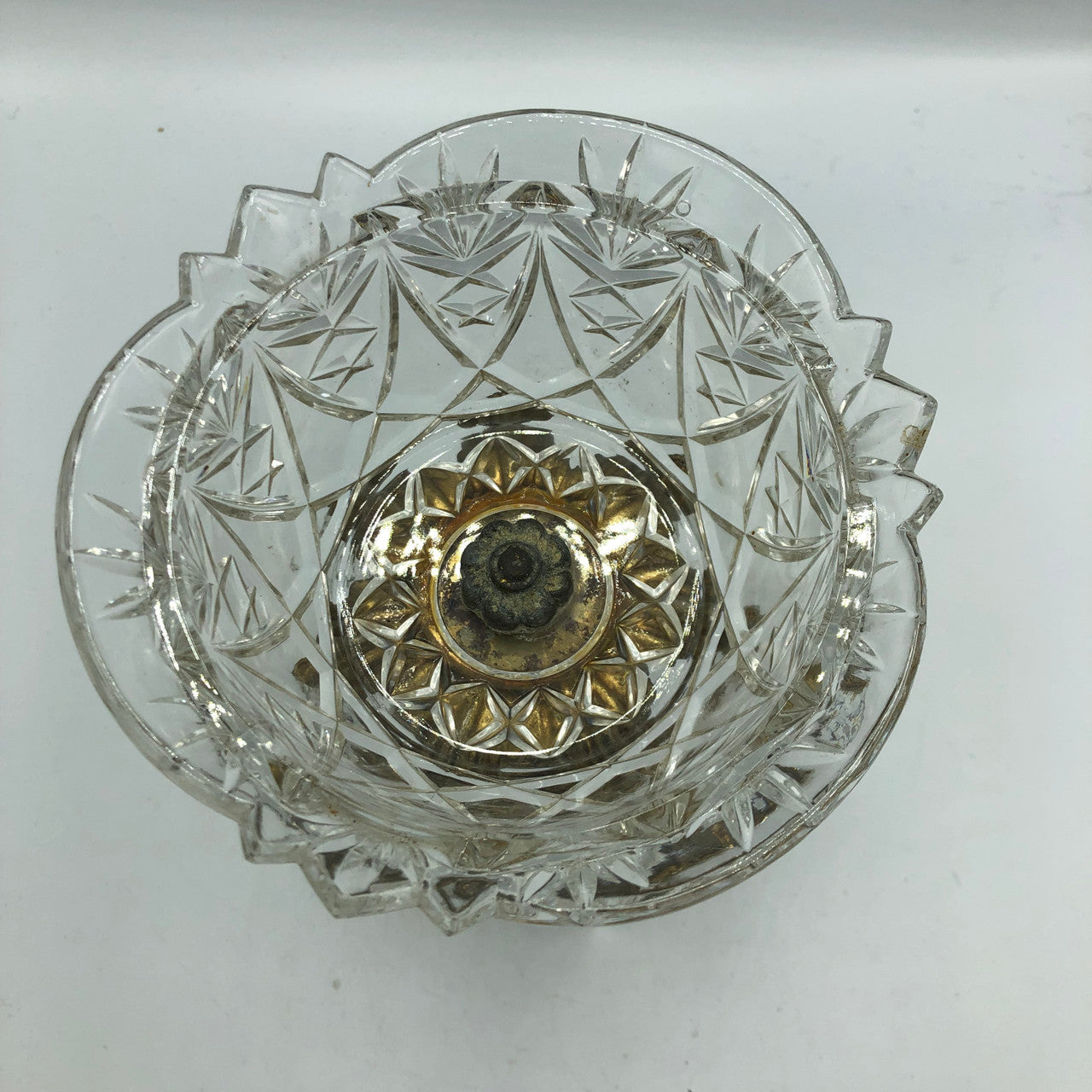 Vintage Lead Crystal Compote with marble base