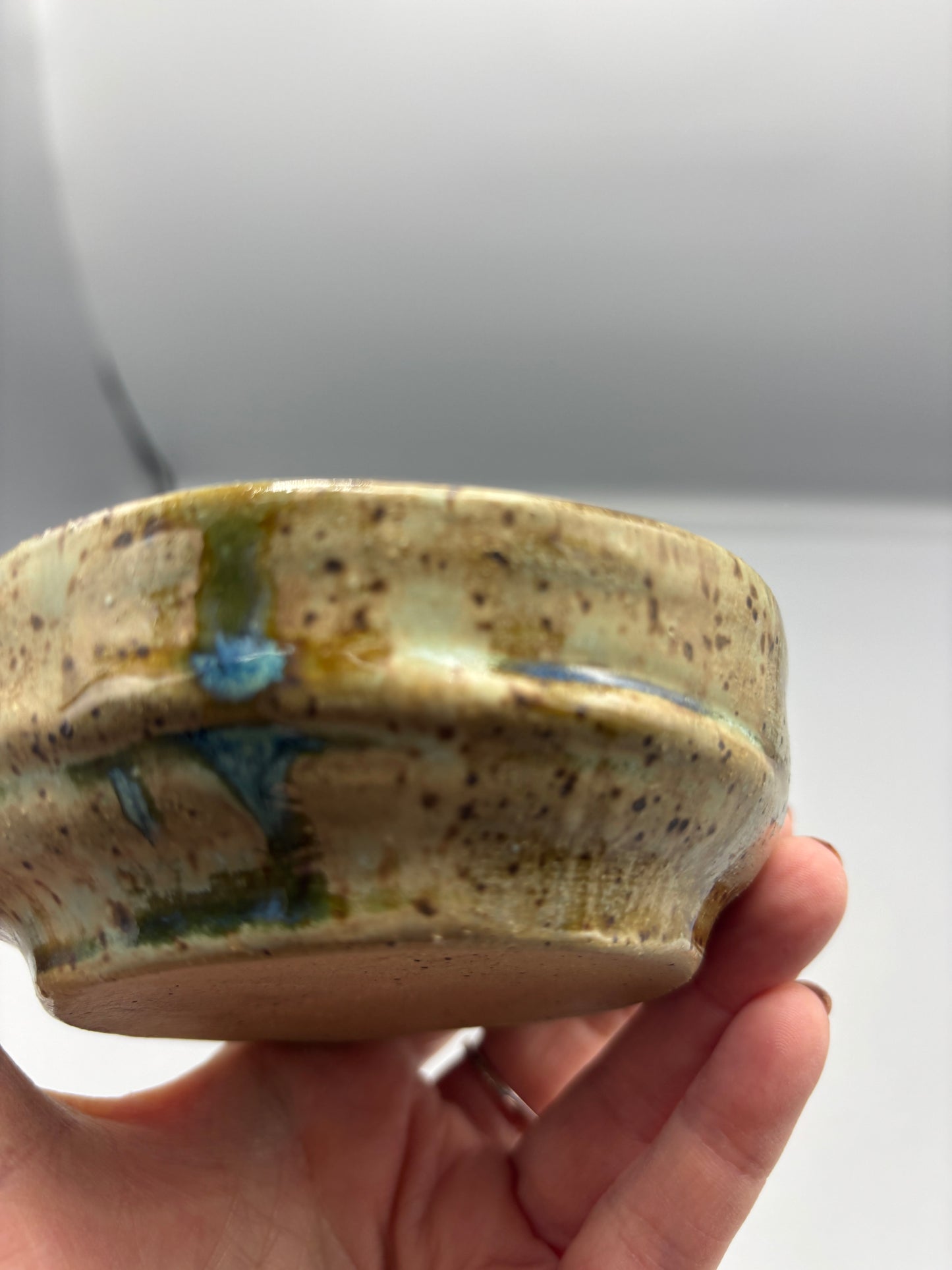 NC Pottery Shallow Sage green bowl