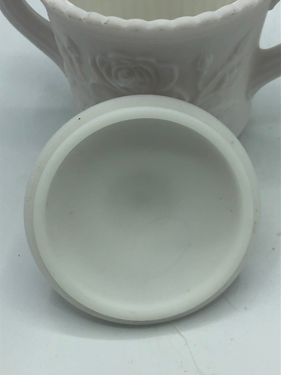 Indiana glass Embossed Rose Sugar Bowl