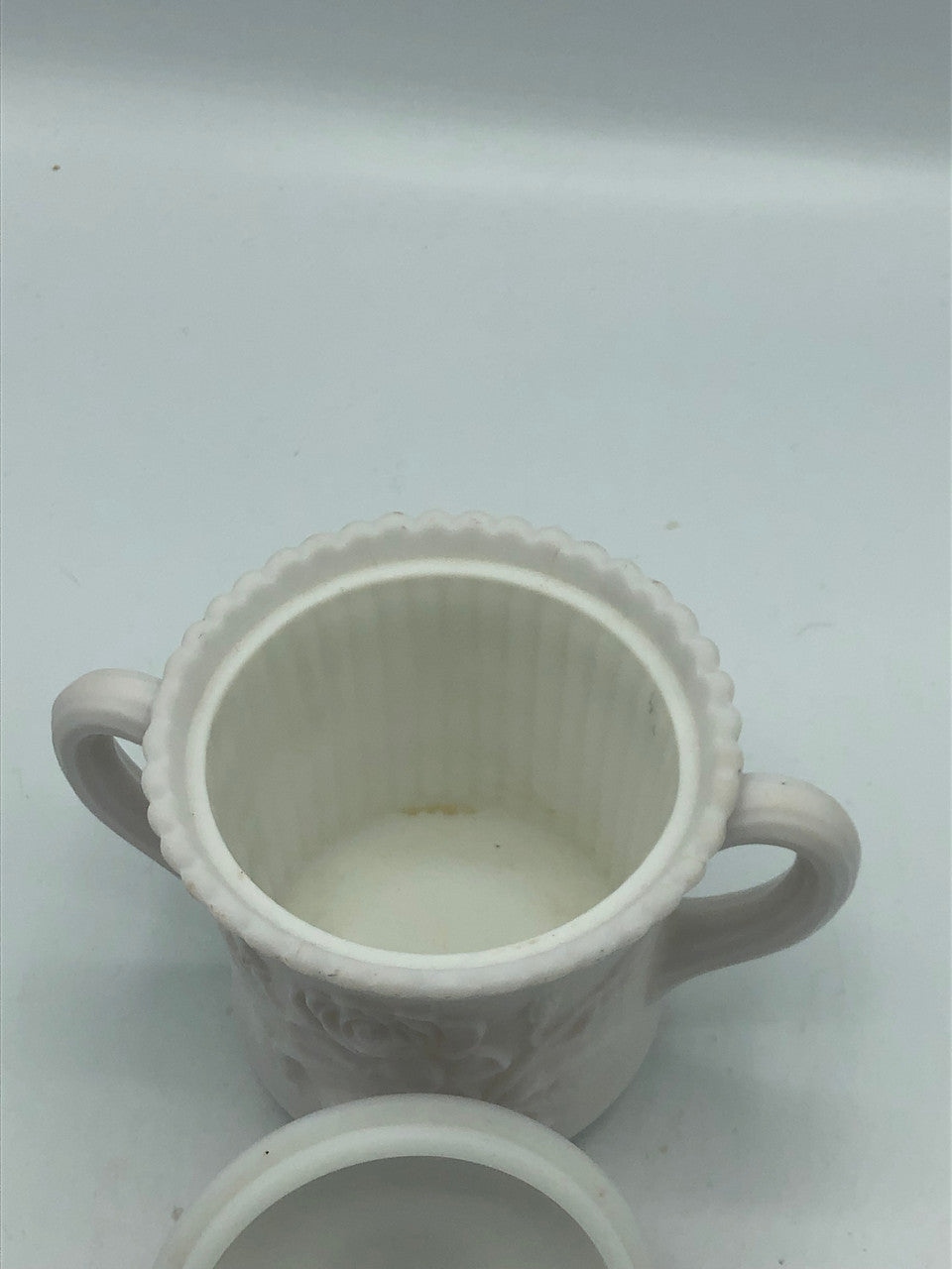 Indiana glass Embossed Rose Sugar Bowl