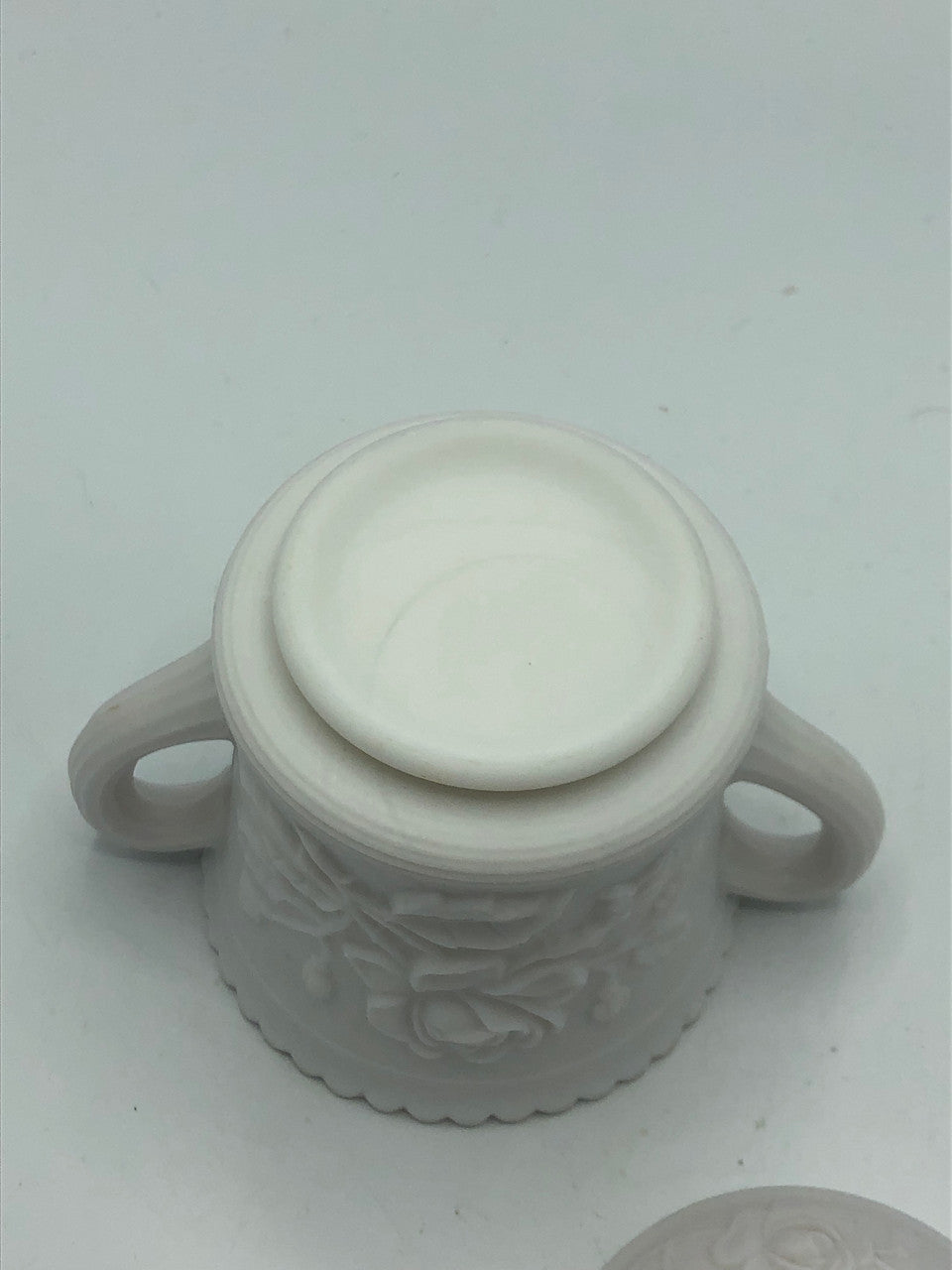 Indiana glass Embossed Rose Sugar Bowl