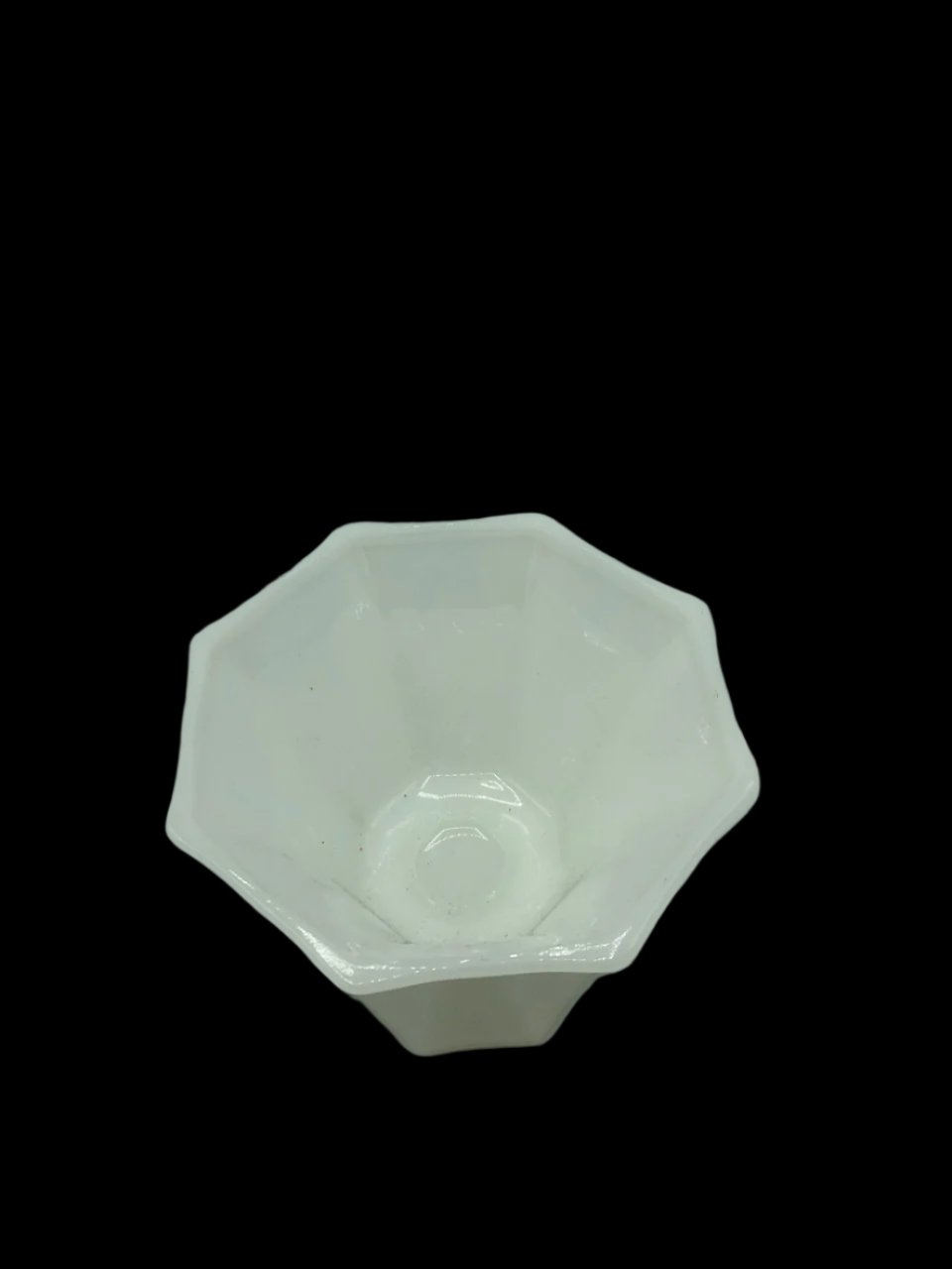 Vintage grape leaf pedestal milk glass