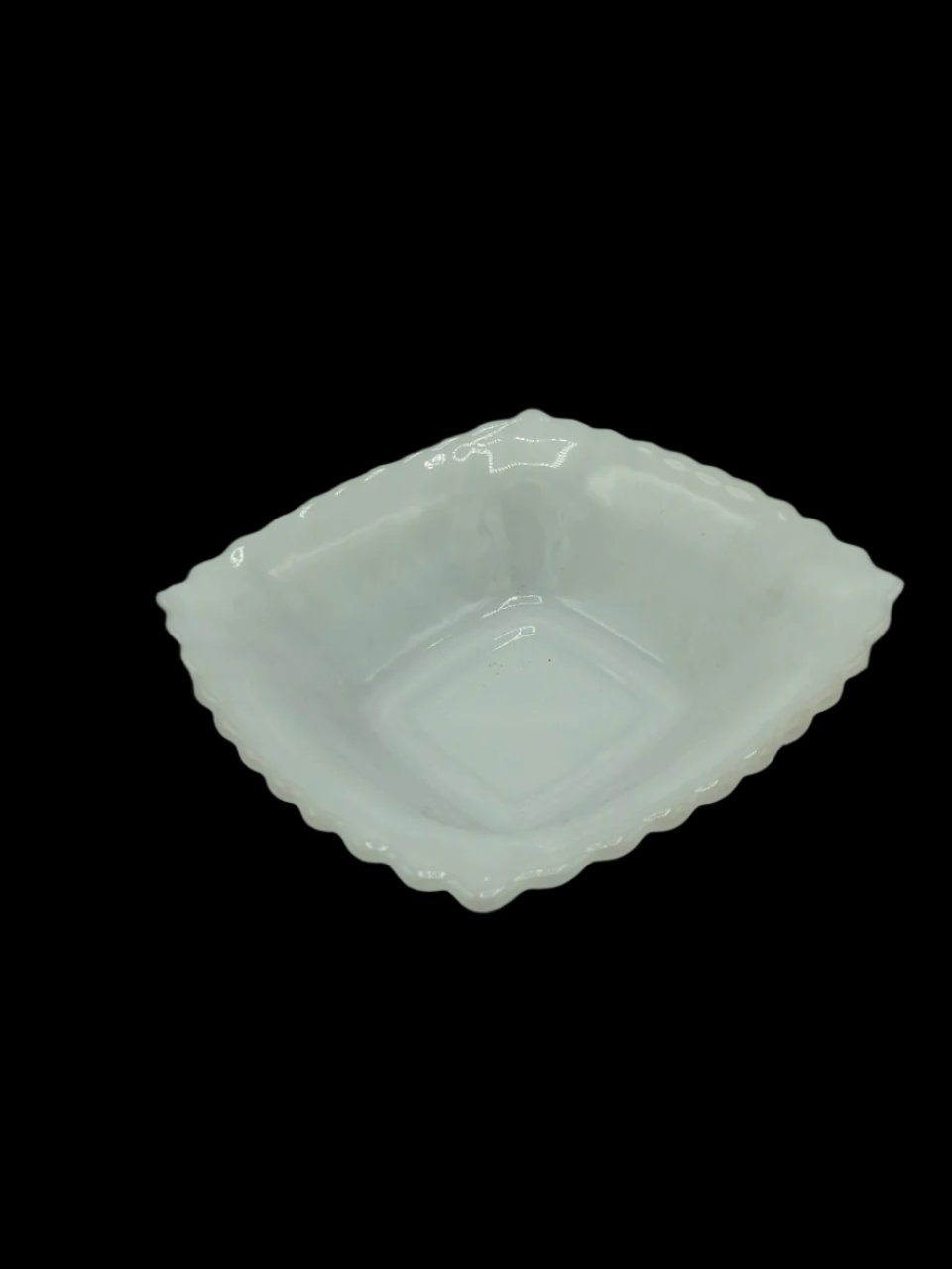 Milk glass candy dish