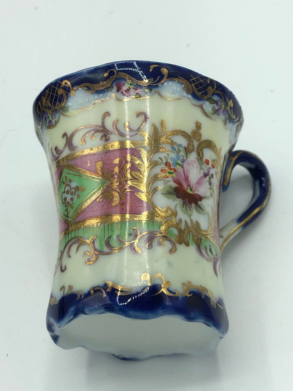Vintage Royal blue & Floral Porcelain Teacup & Saucer