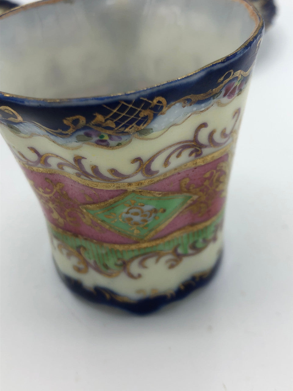 Vintage Royal blue & Floral Porcelain Teacup & Saucer