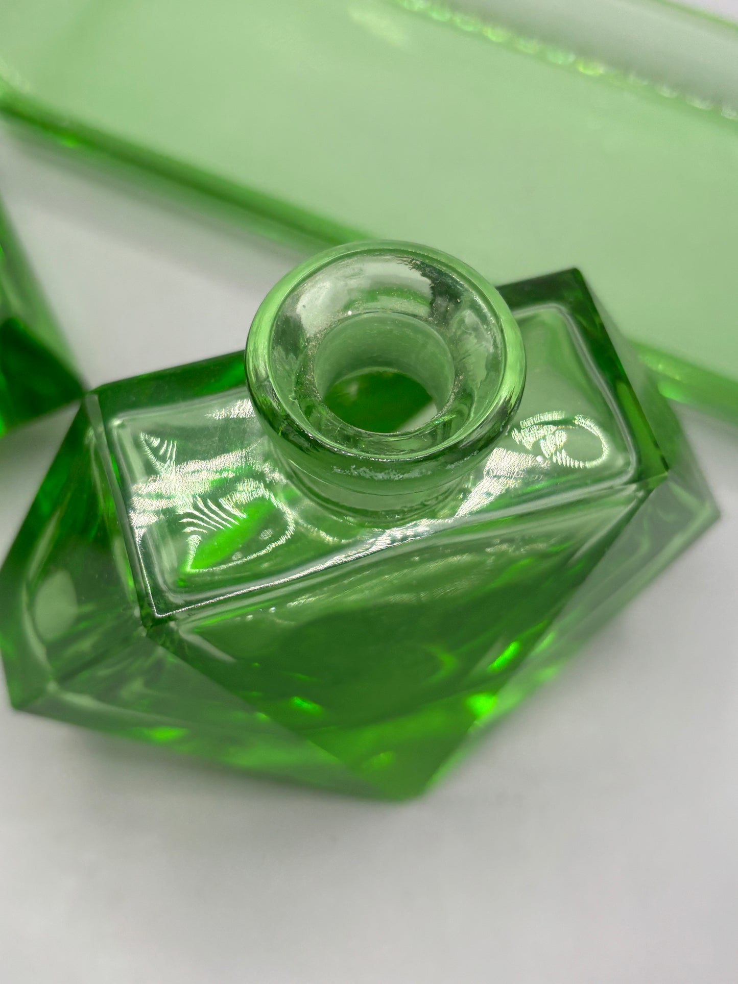 Art Deco green tray set