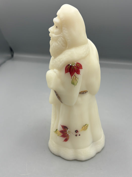 Vintage Fenton glass Santa Poinsettia