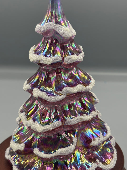 Fenton Iridescent Carnival glass Christmas tree