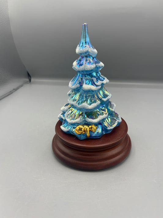 Fenton Iridescent Carnival glass Christmas tree
