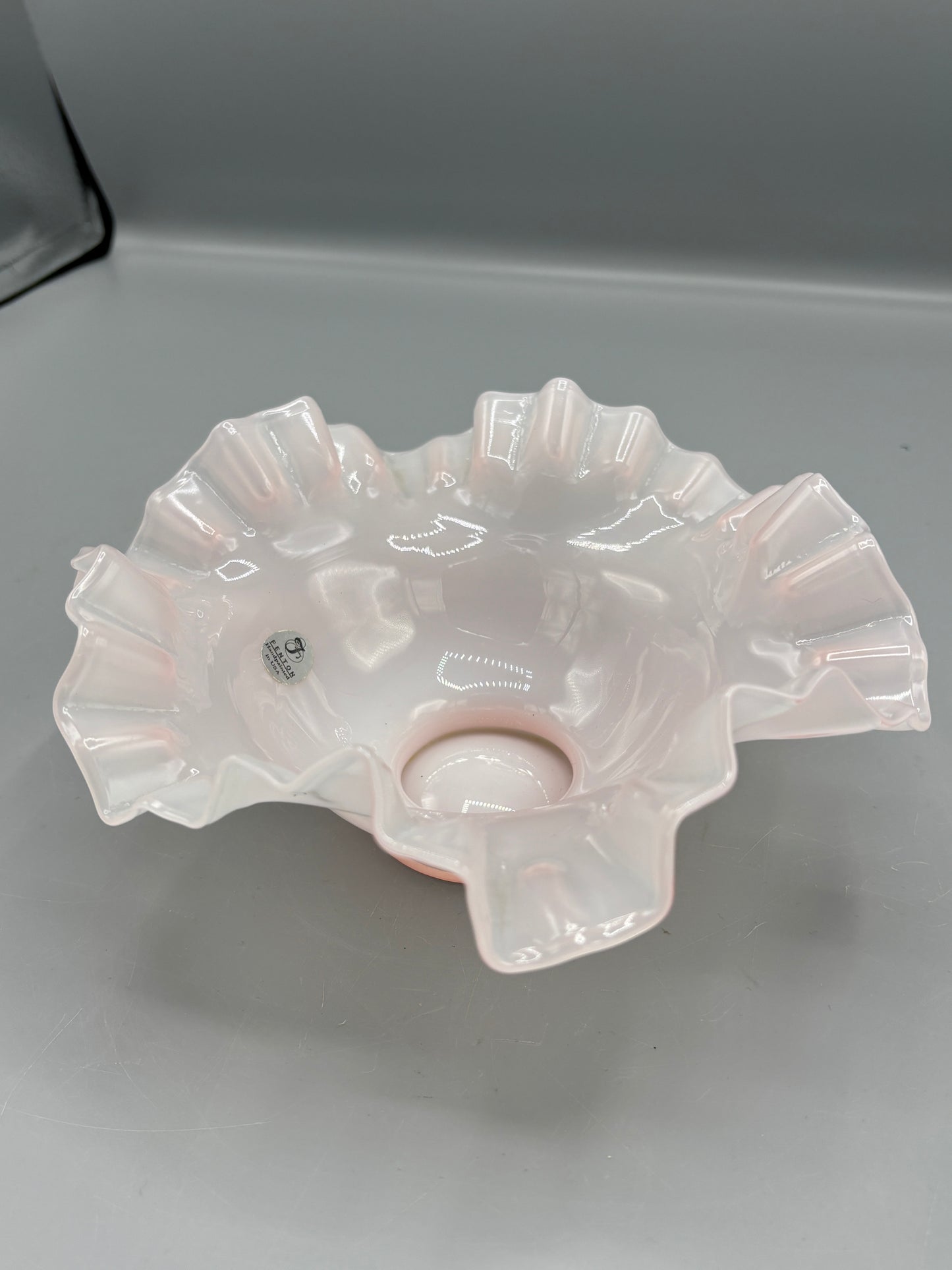 Vintage pale pink Fenton bowl