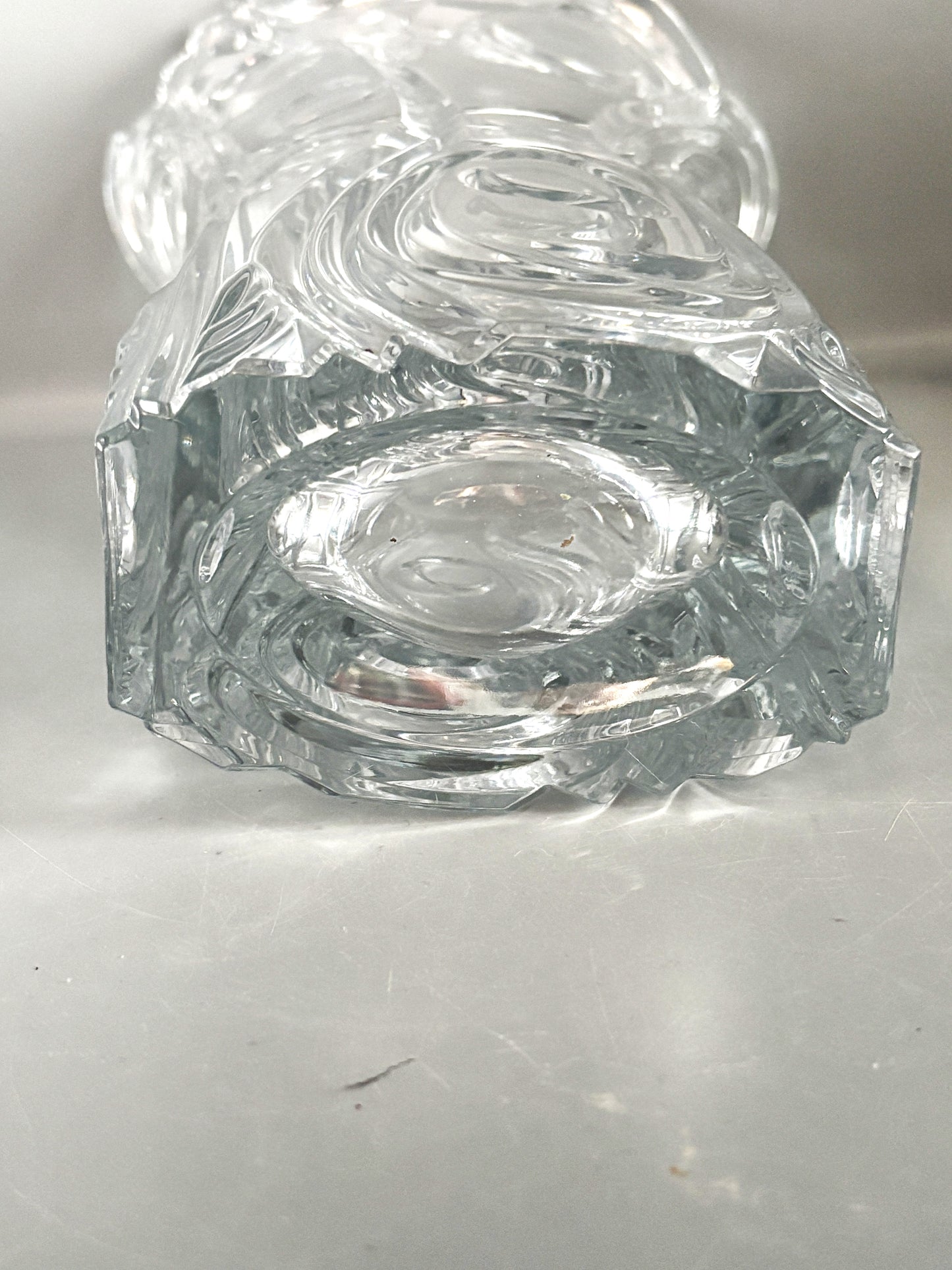 Vintage Czech Lead Crystal Curl 14" Vase