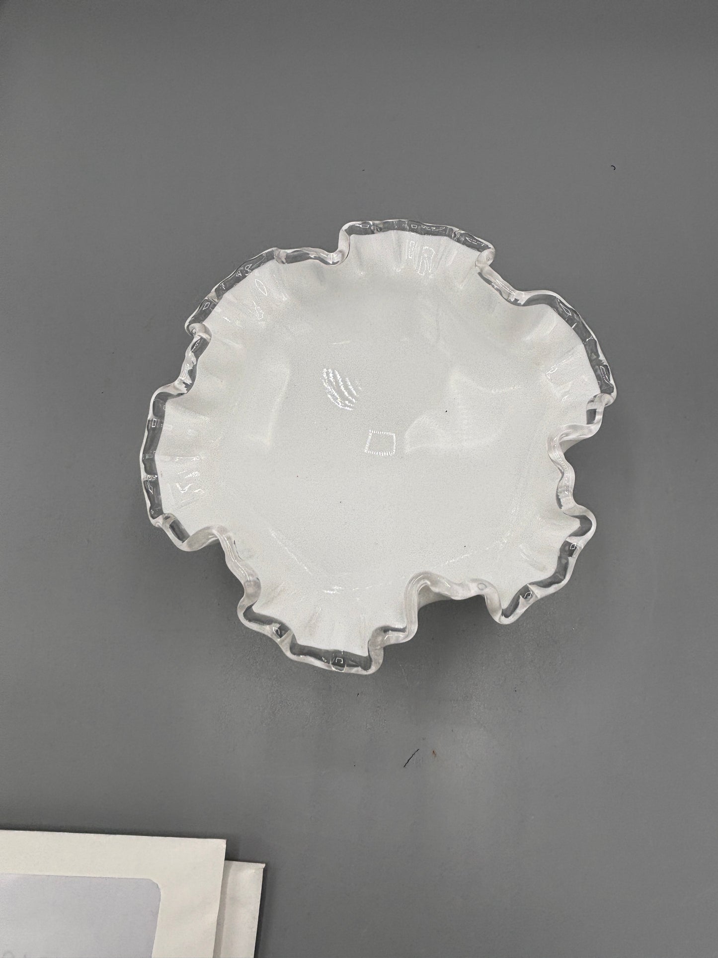 Vintage Fenton Silver Crest milk glass pedestal bowl
