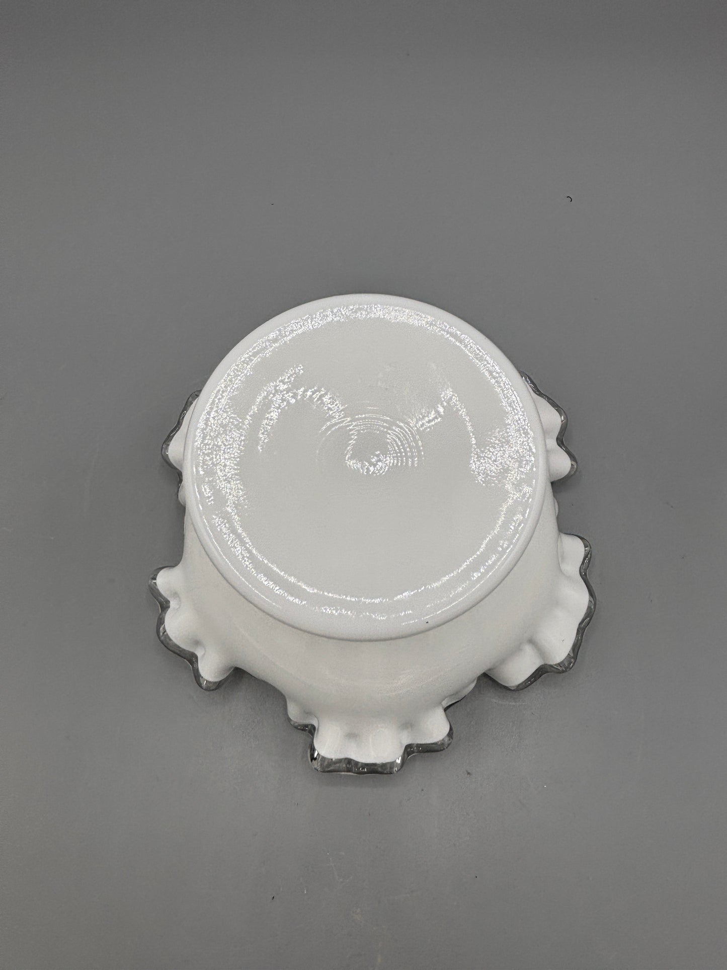 Vintage Fenton Silver Crest milk glass pedestal bowl