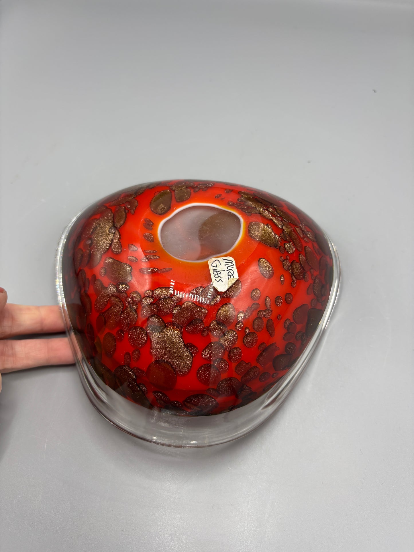 Vintage Murano Orange & Gold Trinket Dish