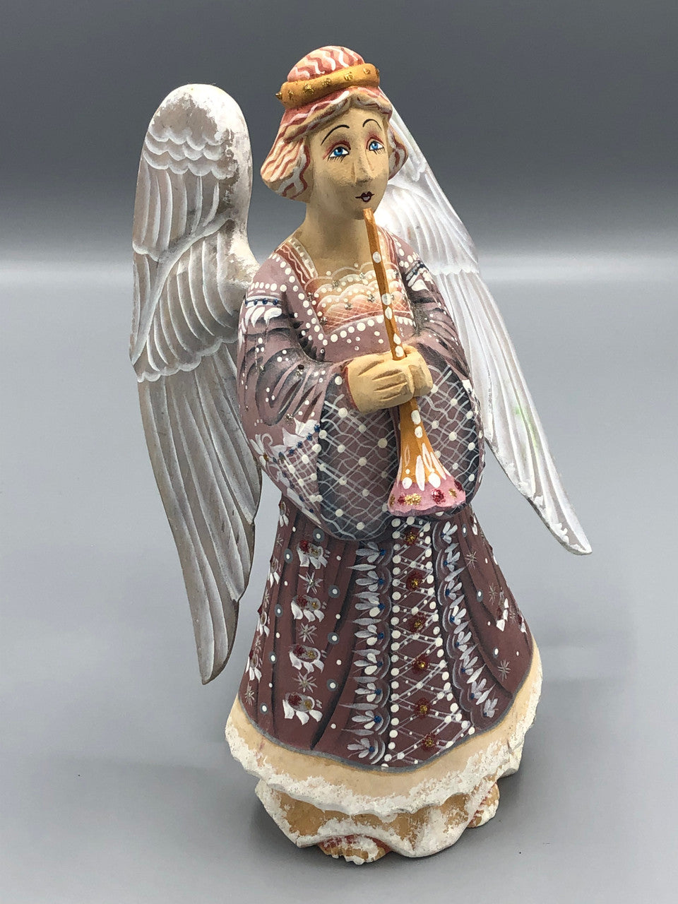 Vintage Russian Wooden Angel