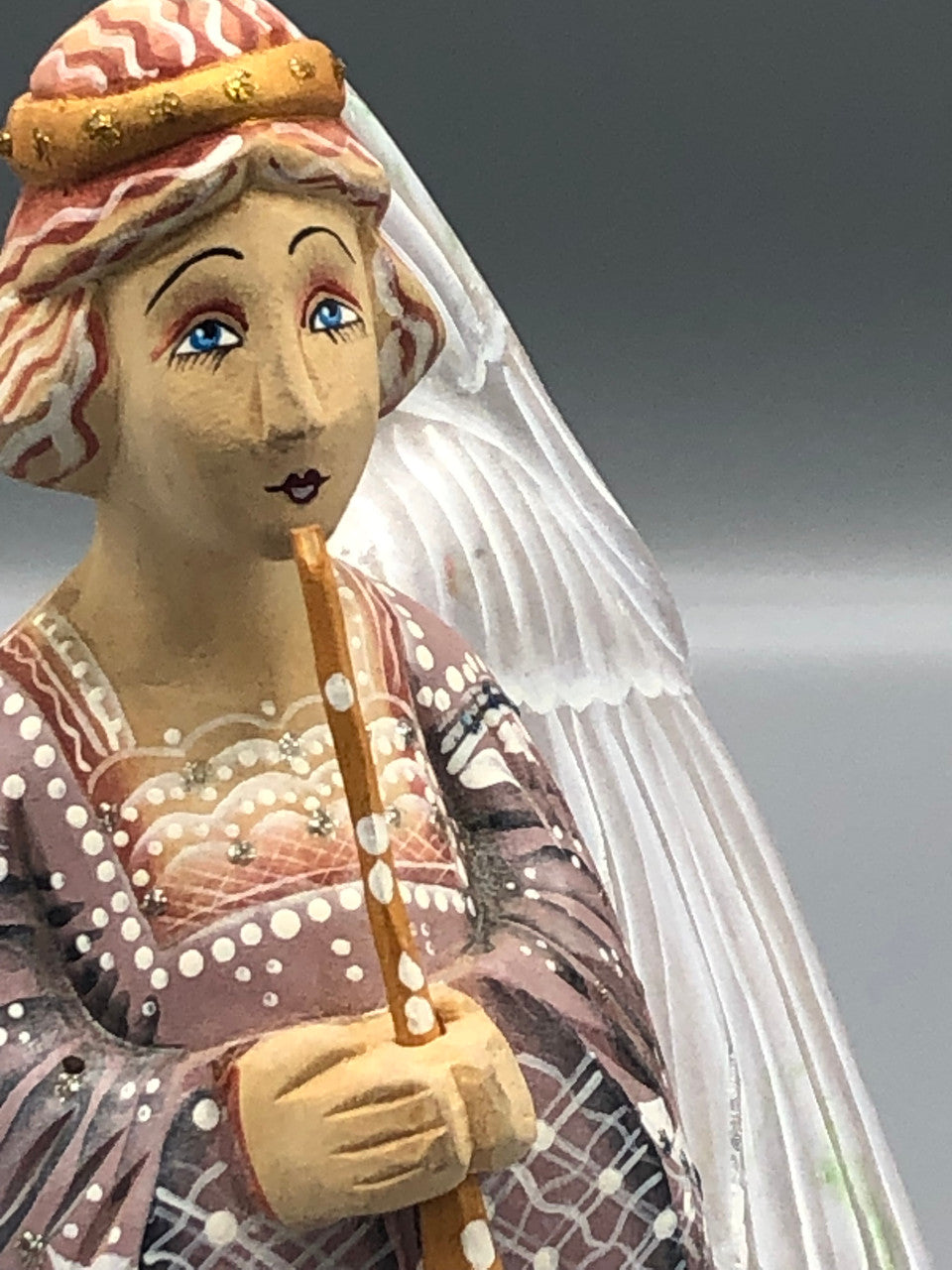 Vintage Russian Wooden Angel