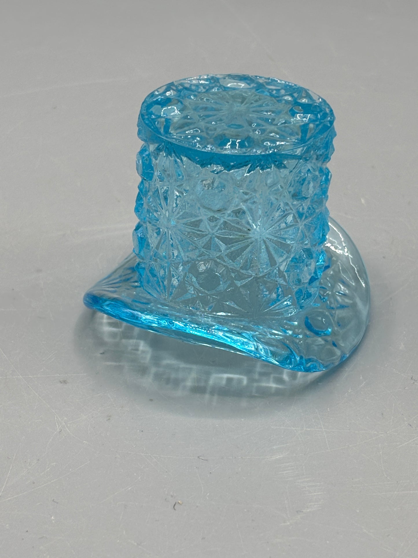 Vintage Fenton Blue Opalescent top hat toothpick