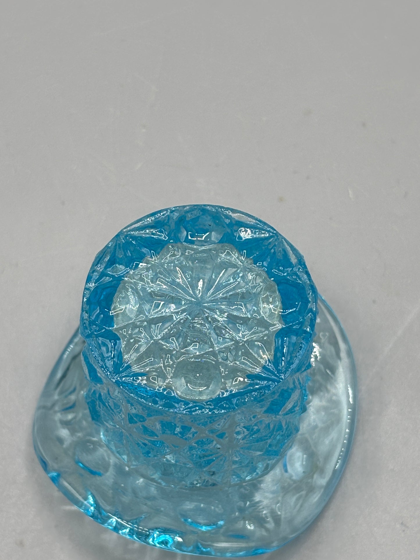 Vintage Fenton Blue Opalescent top hat toothpick