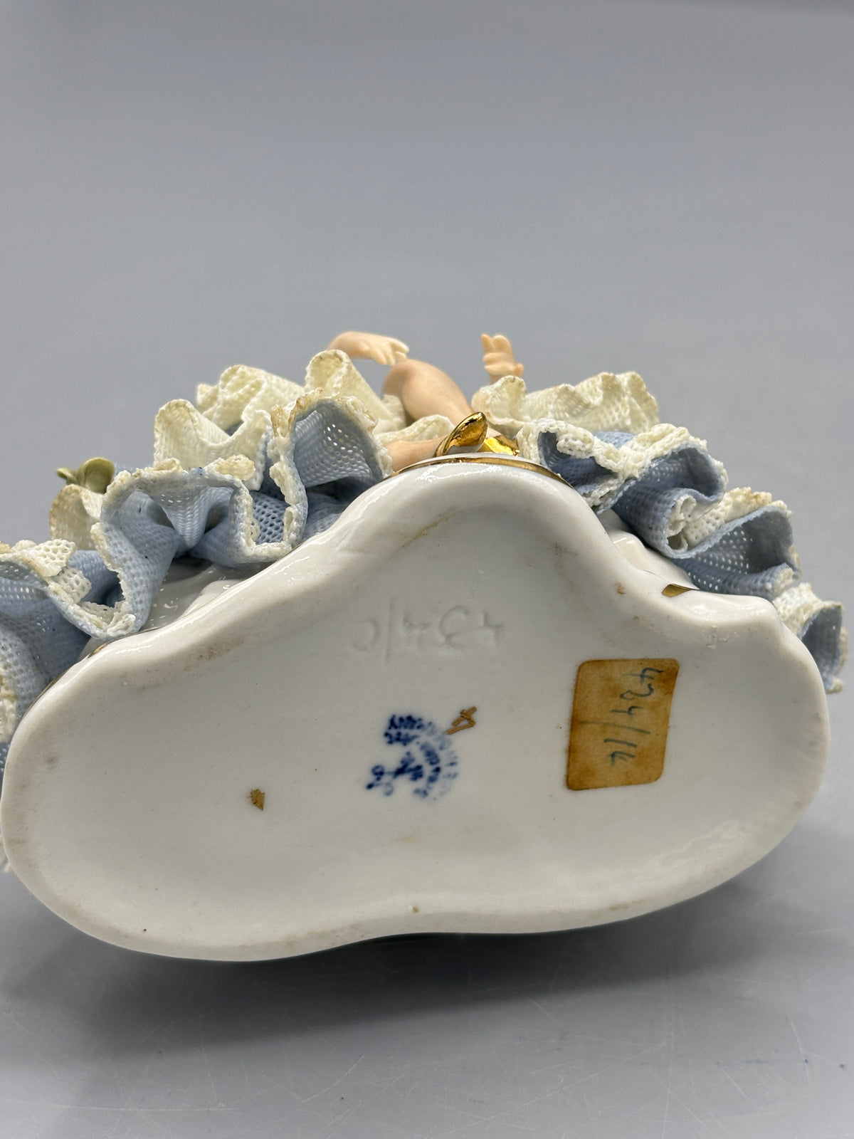 Vintage Dresden porcelain lace sitting Ballerina
