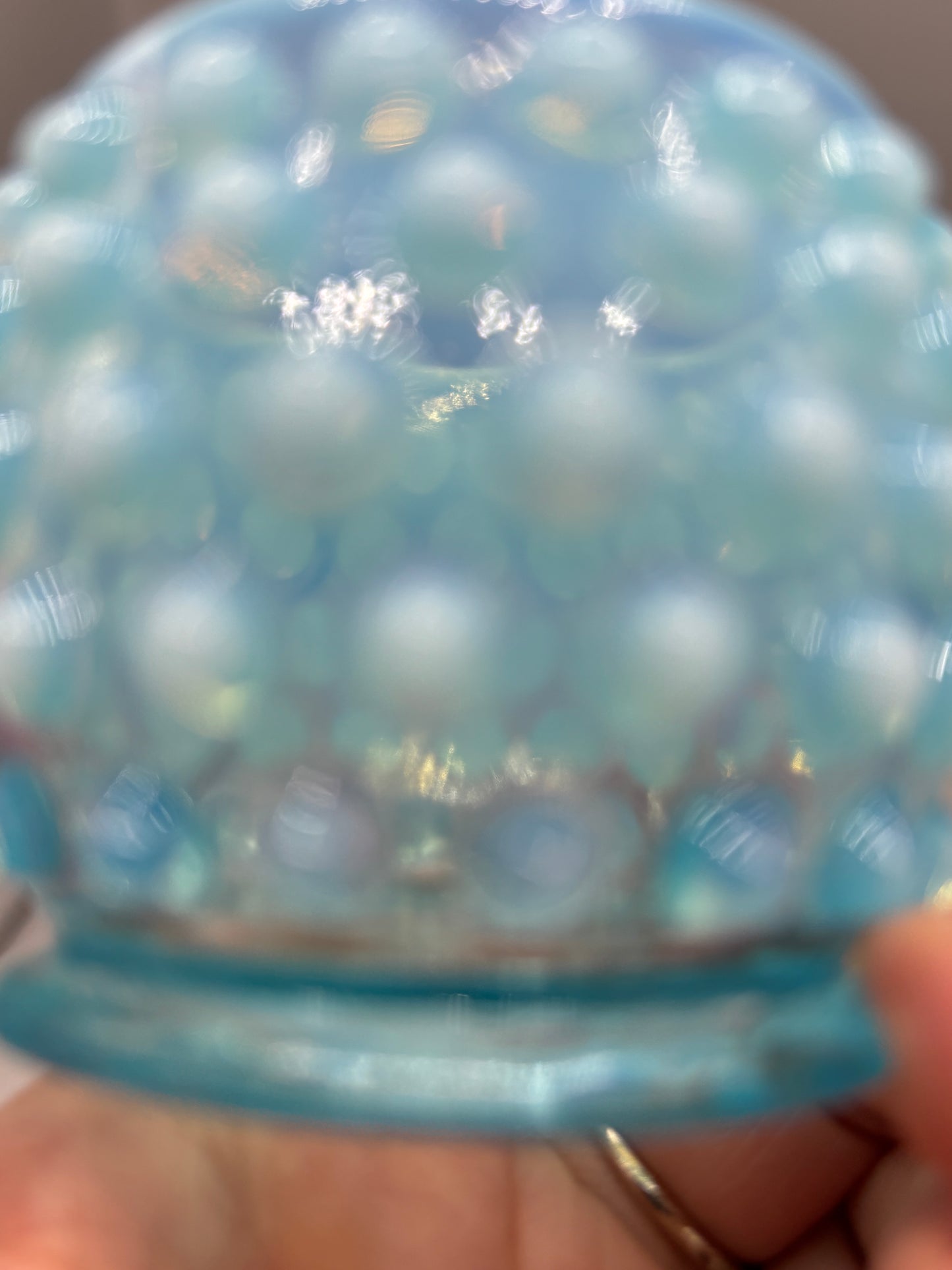 40s Vintage Fenton hobnail glass candle holder