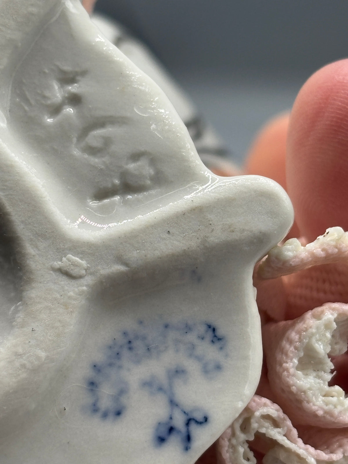Vintage Dresden porcelain lady playing harp