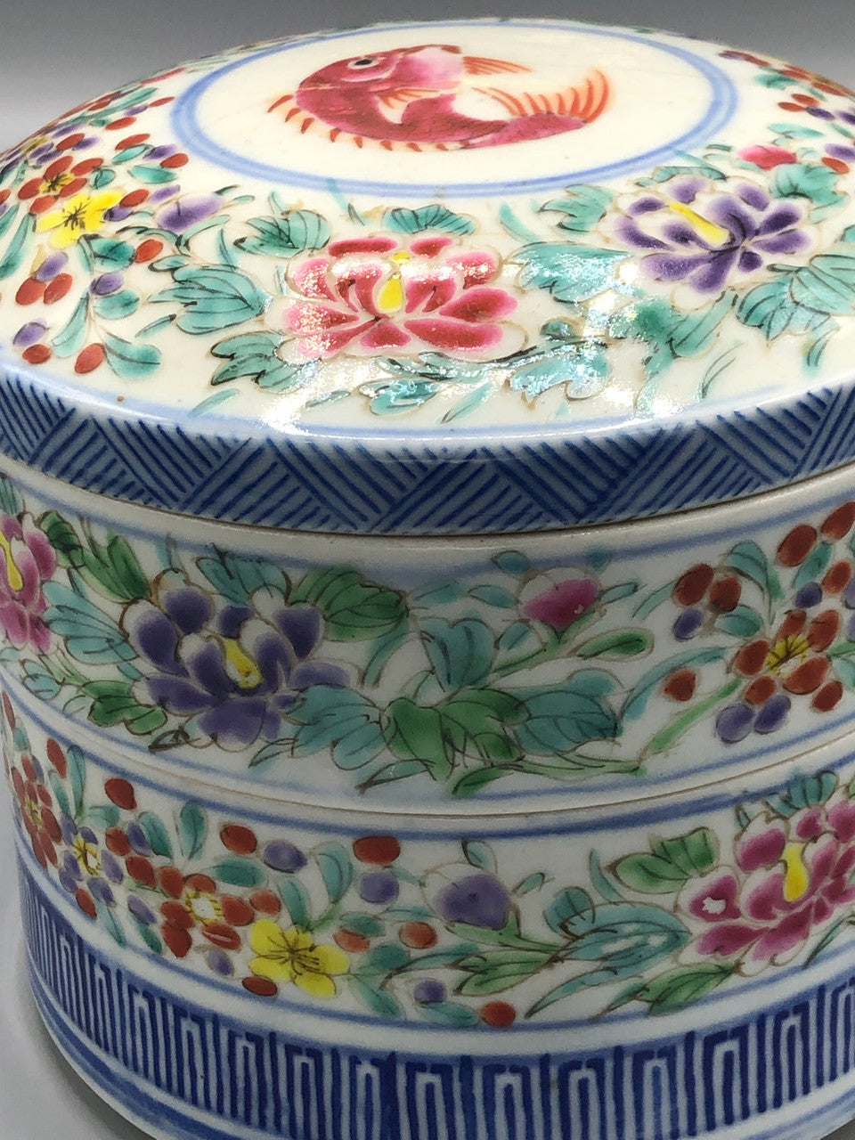 Japanese porcelain tiered food box with cover