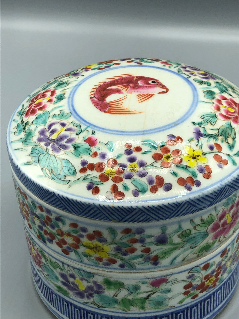 Japanese porcelain tiered food box with cover