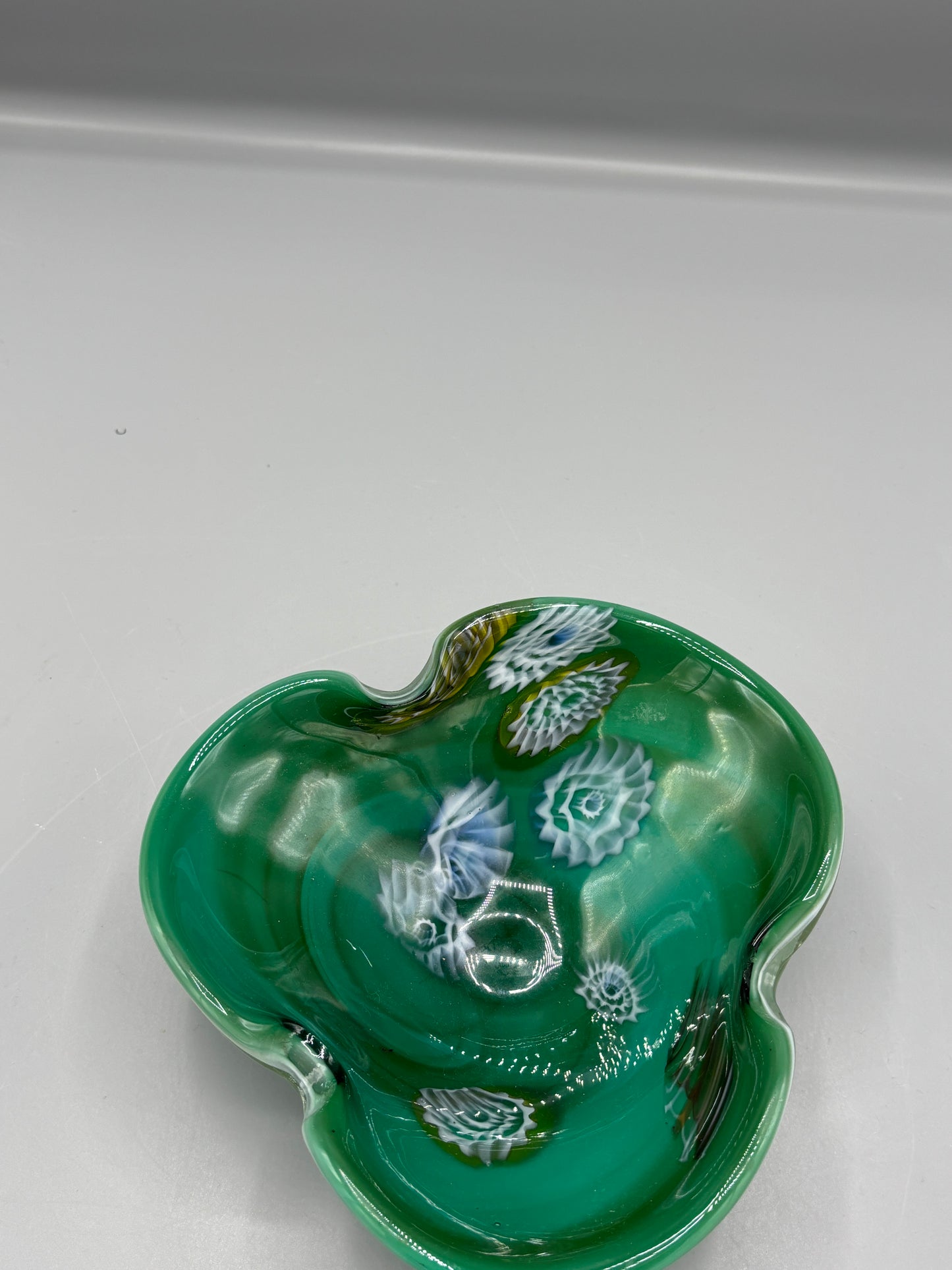 Green Venetian art glass bowl