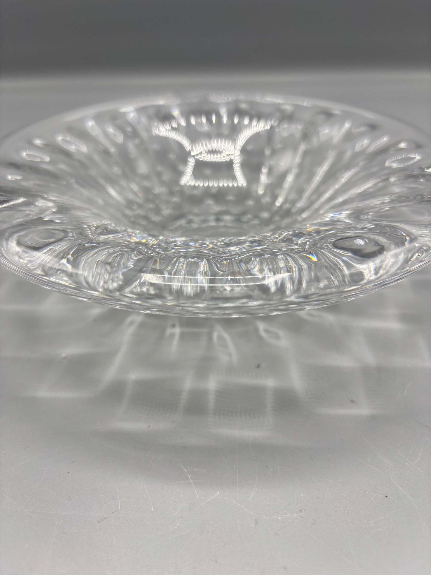 Murano controlled bubble clear dish or ashtray