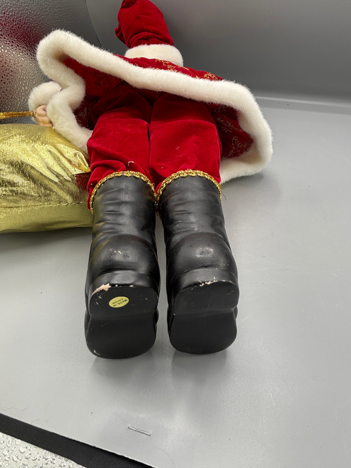 Vintage 20 santa holding gold sack