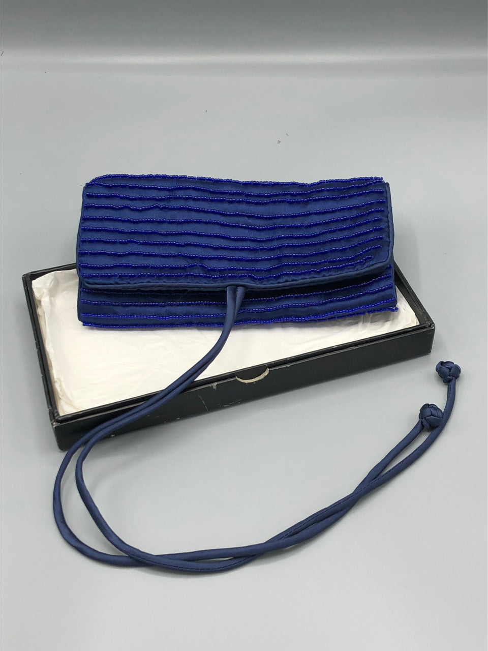 St Johns Blue Beaded clutch