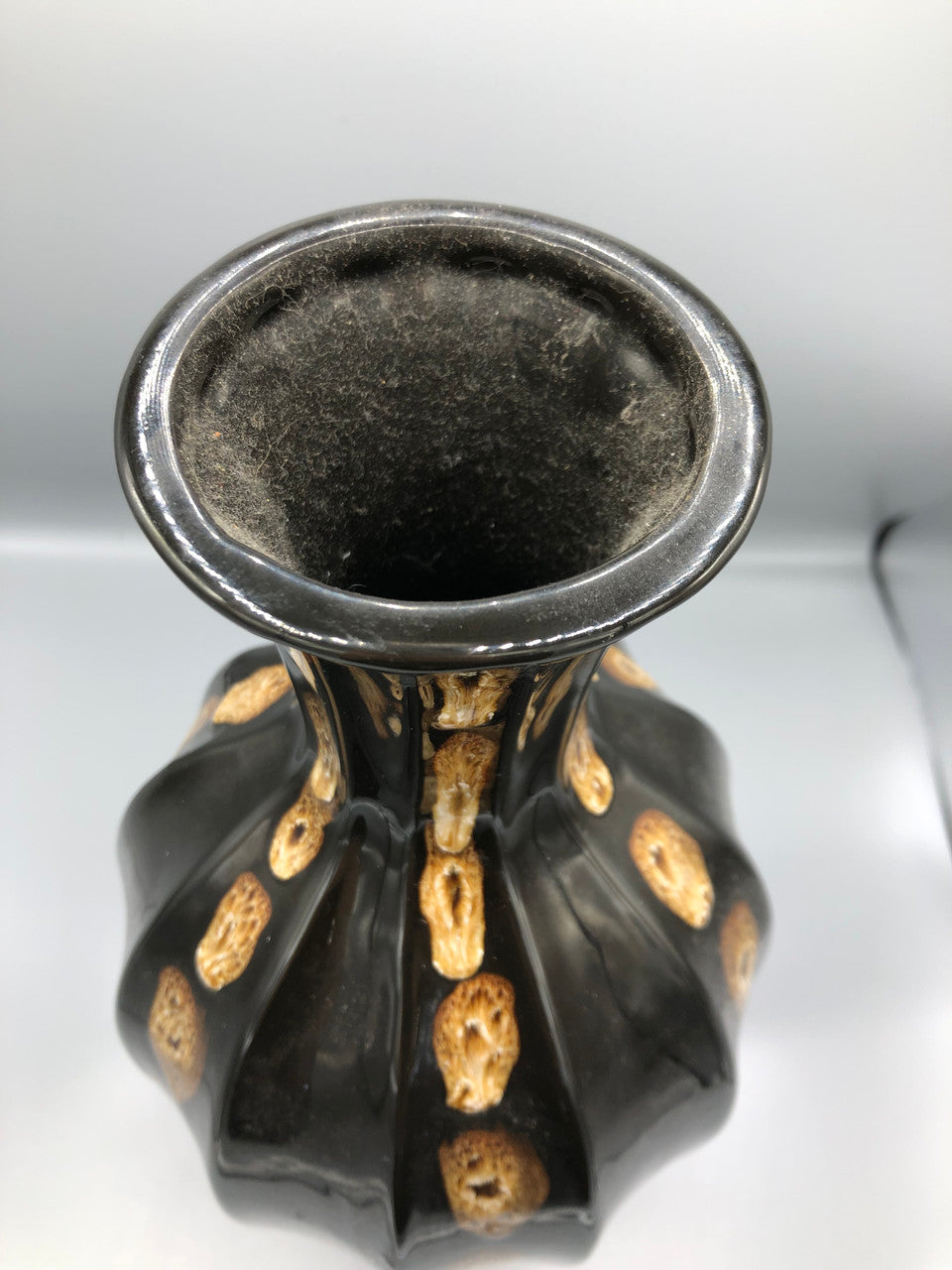 Tall Tan & Brown Vase