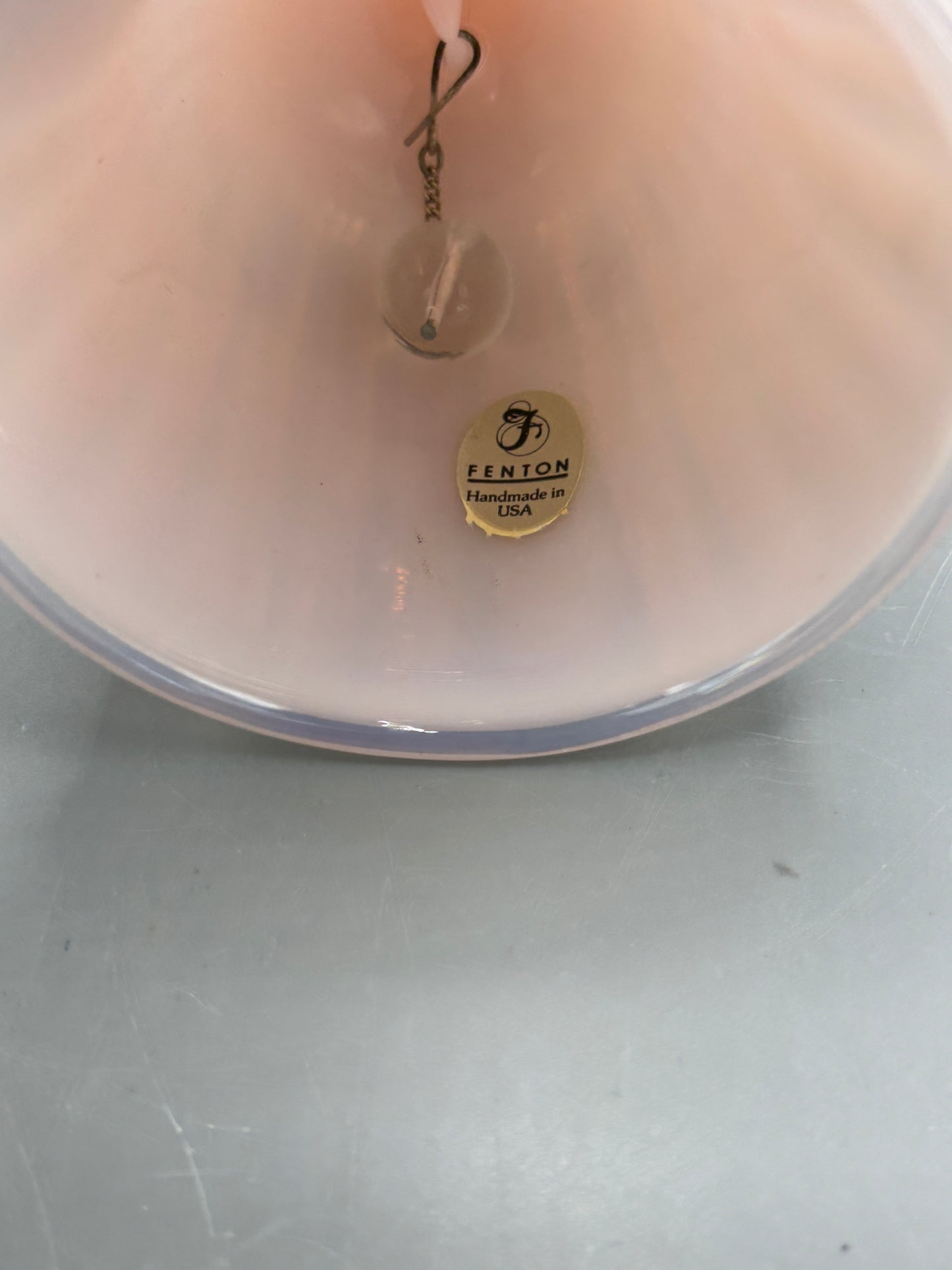 Vintage Fenton pink glass bell