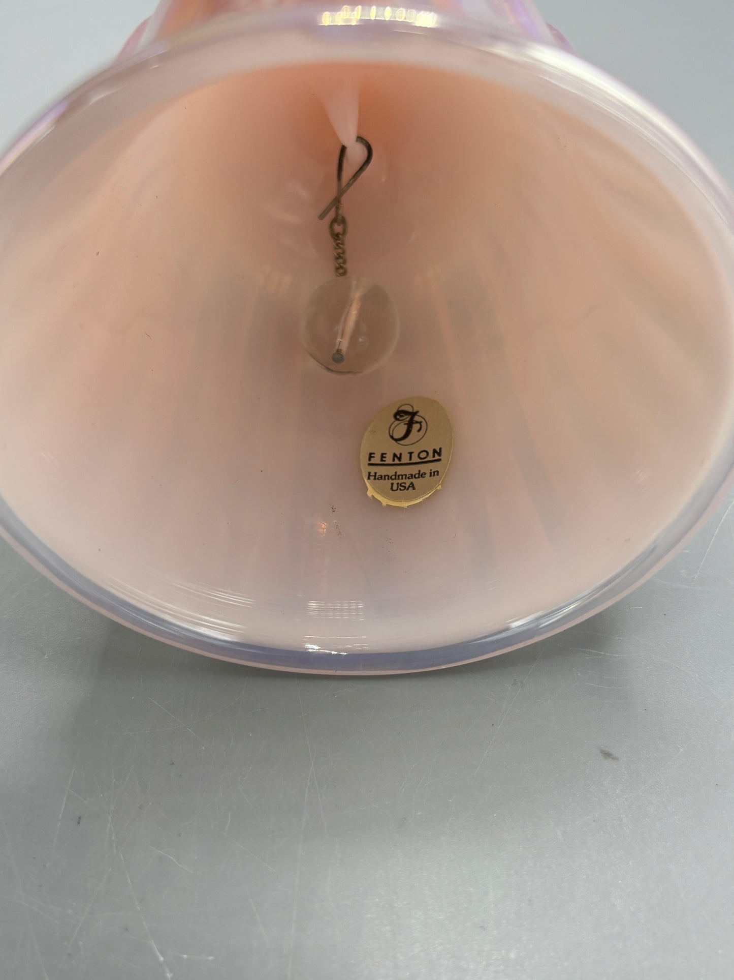 Vintage Fenton pink glass bell