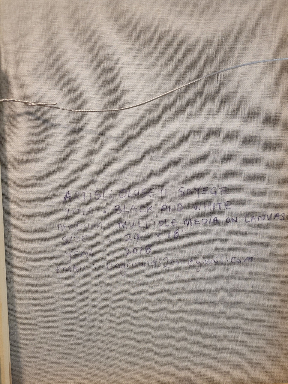 Oluseyi Soyege Mixed Media Painting "Black and White"