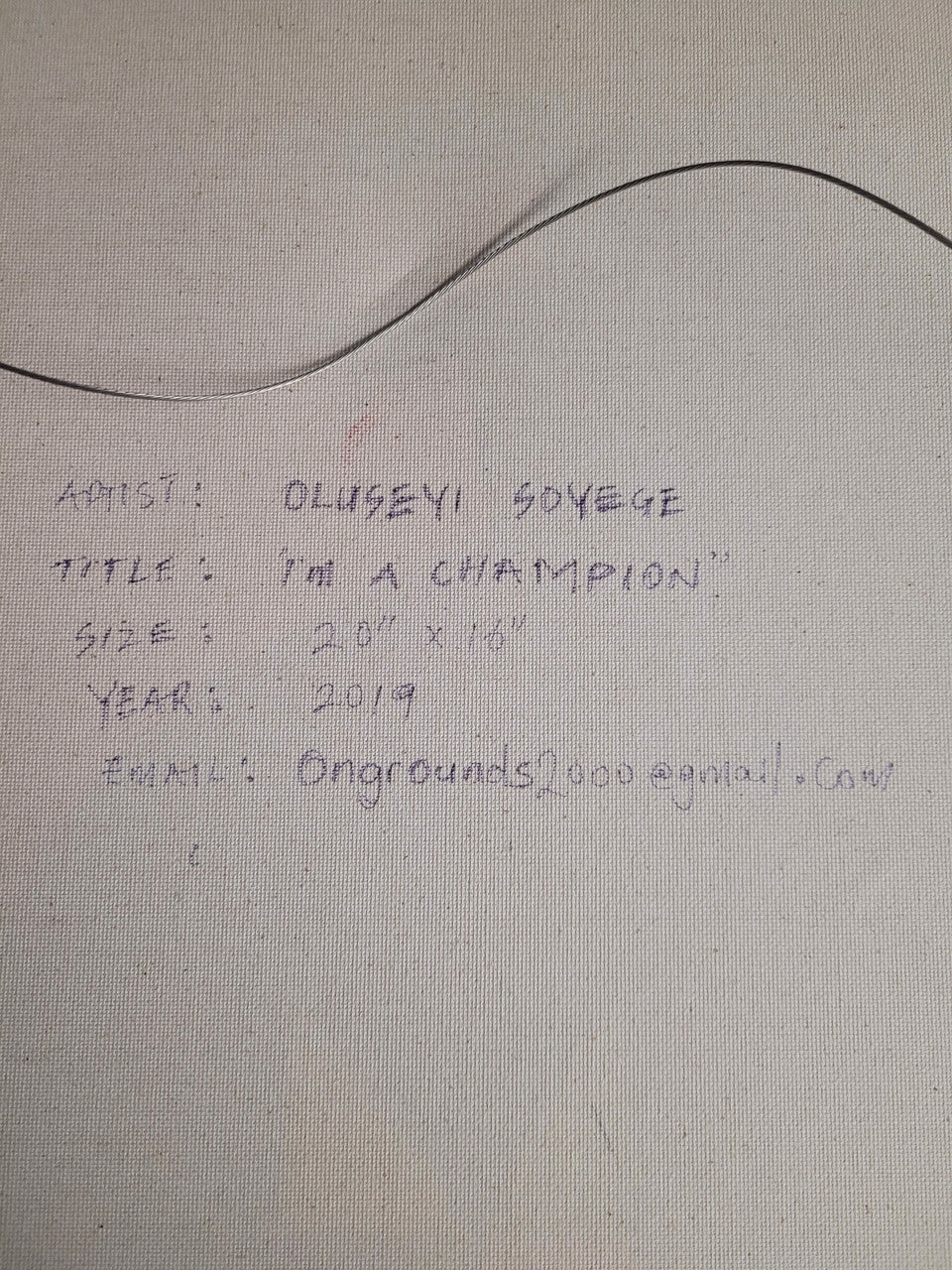 Oluseyi Soyege Acrylic Painting "I'm a Champion"