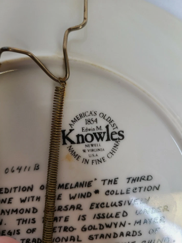 Edwin Knowles Gone With the Wind Melanie Plate