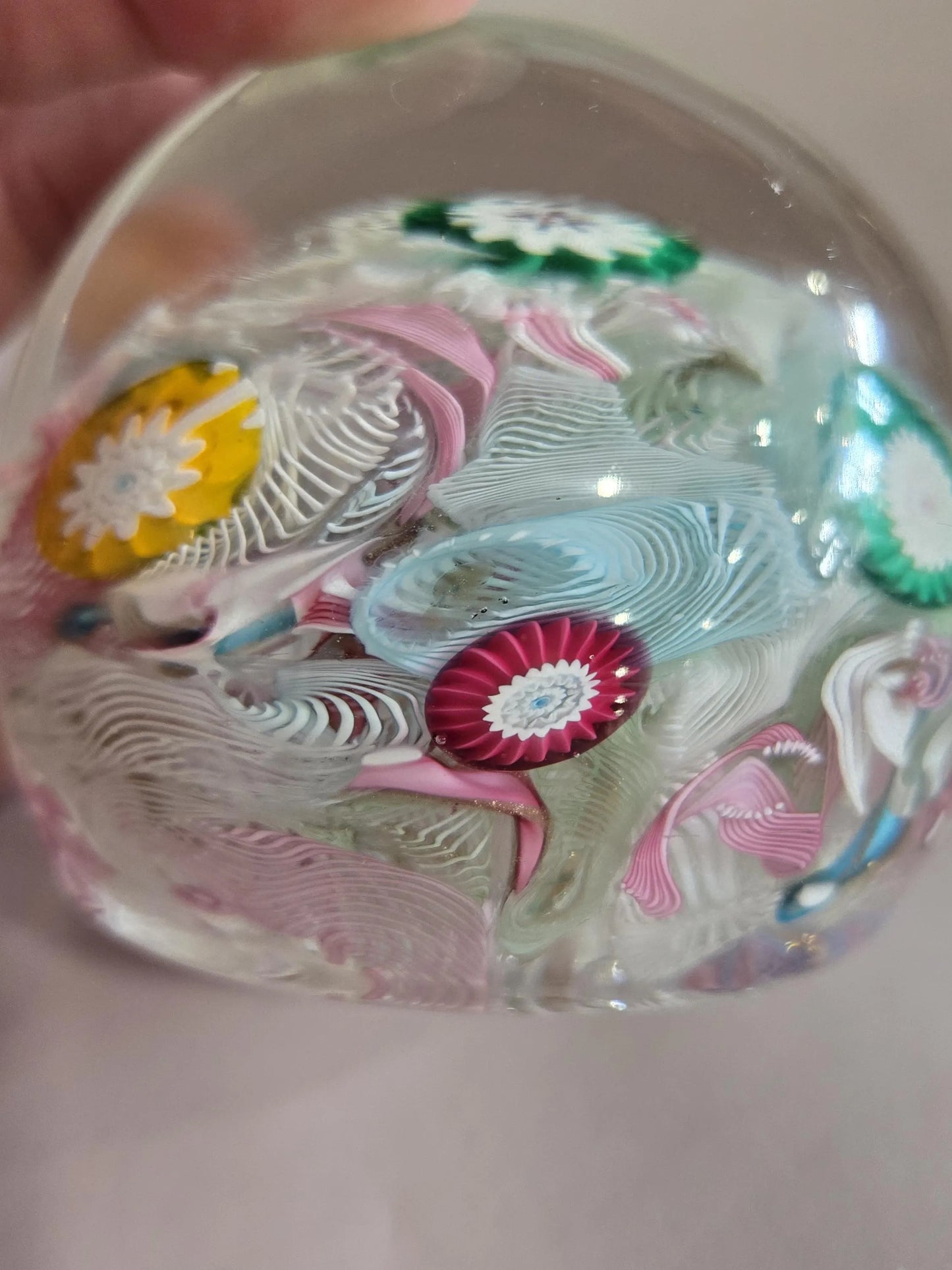 Vintage Murano Fratelli Toso Millefiori Glass Paperweight